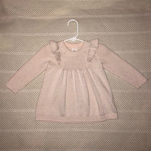 Soft Pink Sweater With Ruffle Detail